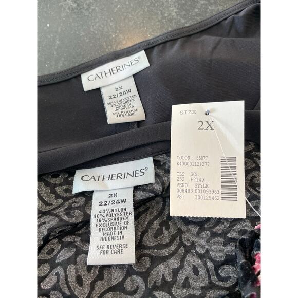 Catherine's Blk shift dress with floral jacket 2X 22/24W separates NWT - Picture 5 of 14